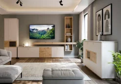 FORTE Lowboard »LouotoTV-Board, TV-Schrank« TV Board, Metallgriffe, Stauraum, Soft Close, Breite 224,8cm
