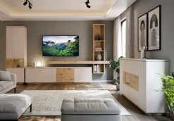 FORTE Lowboard »LouotoTV-Board, TV-Schrank« TV Board, Metallgriffe, Stauraum, Soft Close, Breite 224,8cm