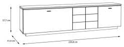 FORTE Lowboard »LouotoTV-Board, TV-Schrank« TV Board, Metallgriffe, Stauraum, Soft Close, Breite 224,8cm