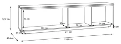 FORTE Lowboard »LouotoTV-Board, TV-Schrank« TV Board, Metallgriffe, Stauraum, Soft Close, Breite 224,8cm