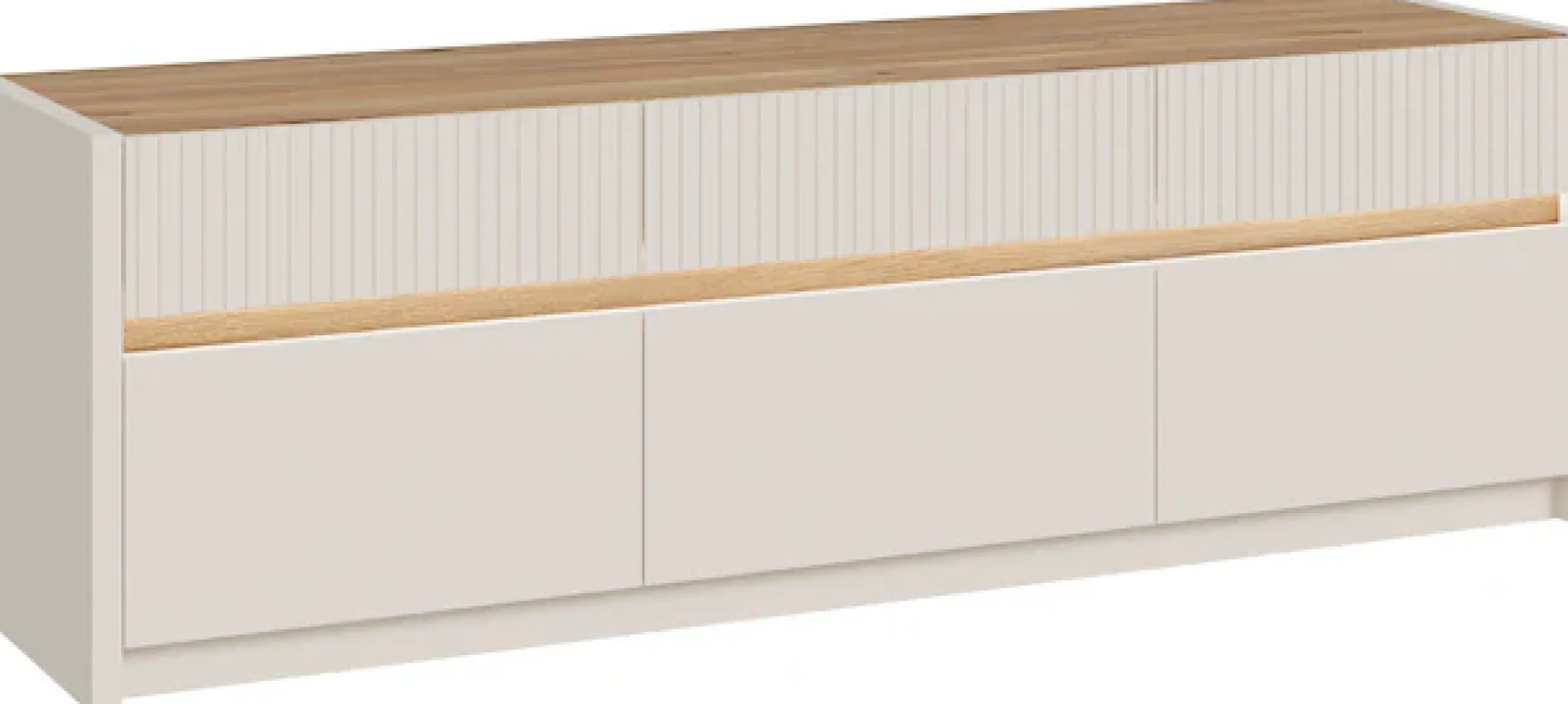 FORTE Lowboard »Oak Squere TV-Board inklusive Beleuchtung« B7H/T 160 cm/50,7/41,5 cm, Beleuchtung, grifflos, Klappen