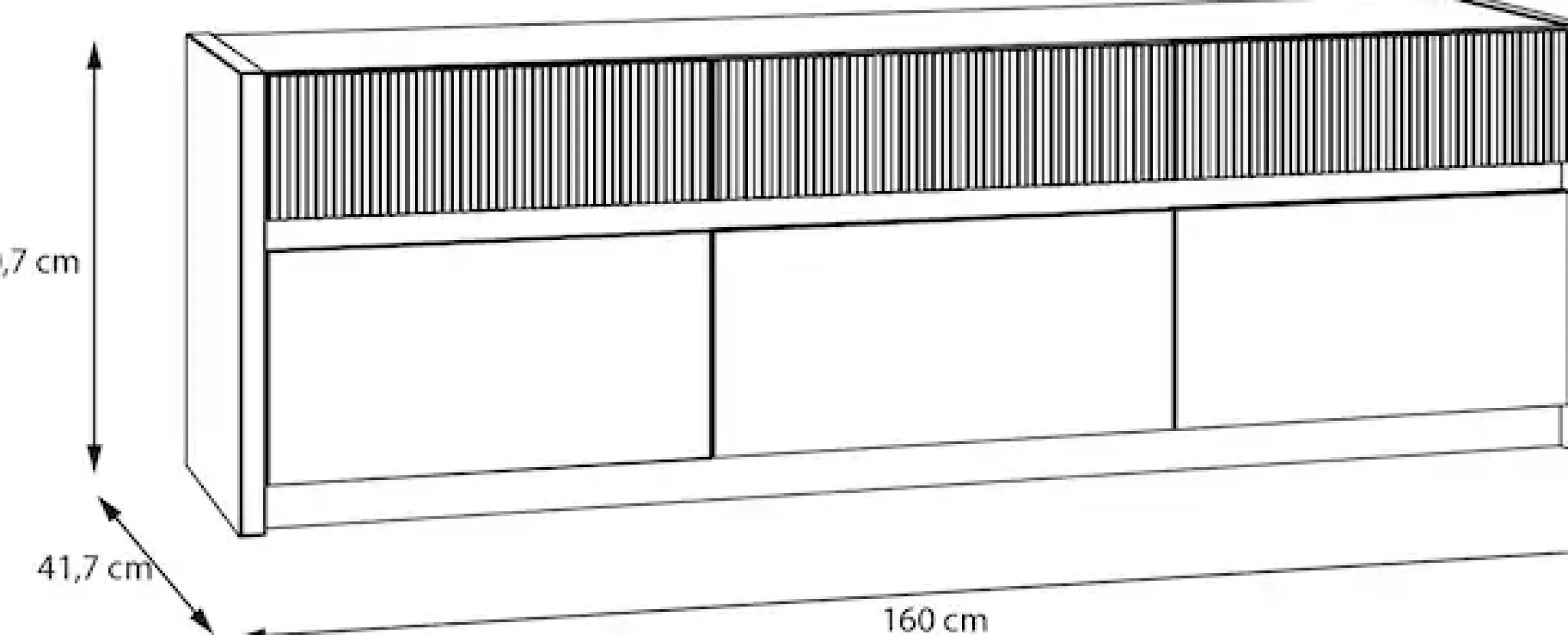 FORTE Lowboard »Oak Squere TV-Board inklusive Beleuchtung« B7H/T 160 cm/50,7/41,5 cm, Beleuchtung, grifflos, Klappen