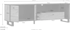 FORTE Lowboard »TV-Board, TV-Schrank« Breite ca. 180 cm
