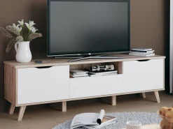 FORTE Lowboard »Vankka TV-Bank, TV-Board groß« B/H/T 179,1/54,3/41,7 cm,TV-Teil , ca. 180 cm breit, viel Stauraum, Echtholzbeine