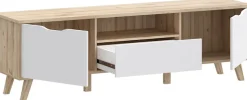 FORTE Lowboard »Vankka TV-Bank, TV-Board groß« B/H/T 179,1/54,3/41,7 cm,TV-Teil , ca. 180 cm breit, viel Stauraum, Echtholzbeine