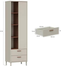 FORTE Mehrzweckregal »Milles« Metallbeine, trendiges Dekor, Vollauszug B/H/T 58,9/201,6/41,5