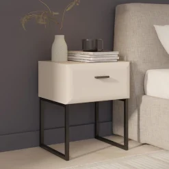 FORTE Nachtkommode »Akihisa mit Schubkasten und Metallfüßen« B/H/T 45,2/54,6/38 cm, Metallfüße, Schubkasten