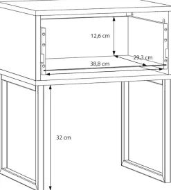 FORTE Nachtkommode »Akihisa mit Schubkasten und Metallfüßen« B/H/T 45,2/54,6/38 cm, Metallfüße, Schubkasten