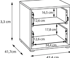 FORTE Nachtkommode »Viel Stauraum, 2 Schubkästen« B/H/T 43,4/43,3/41,7 cm; Schubkästen mit Vollauszug
