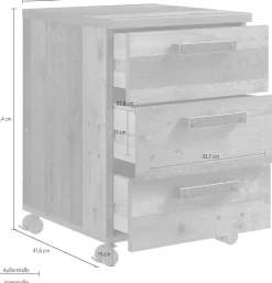 FORTE Rollcontainer »Clif« Schreibtischcontainer im Industriestil