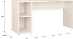 FORTE Schreibtisch »Alice Springs, Schreibtisch mit 2 offenen Fächern, zeitlos« B/H/T 150/76,7/60 cm offene Fächer
