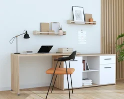 FORTE Schreibtisch »Aliklia« multifunktional, Tischplatte ausschwenkbar, mit Rollen, Sideboard