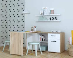 FORTE Schreibtisch »Aliklia« multifunktional, Tischplatte ausschwenkbar, mit Rollen, Sideboard