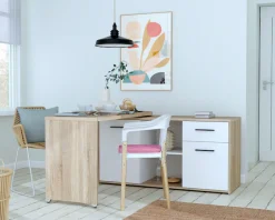 FORTE Schreibtisch »Aliklia« multifunktional, Tischplatte ausschwenkbar, mit Rollen, Sideboard
