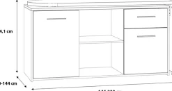 FORTE Schreibtisch »Aliklia« multifunktional, Tischplatte ausschwenkbar, mit Rollen, Sideboard