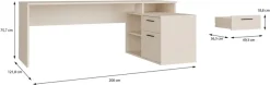 FORTE Schreibtisch »Eckschreibtisch Tezaur« mit viel Stauraum, B/H/T 200/75,7/121,8 cm