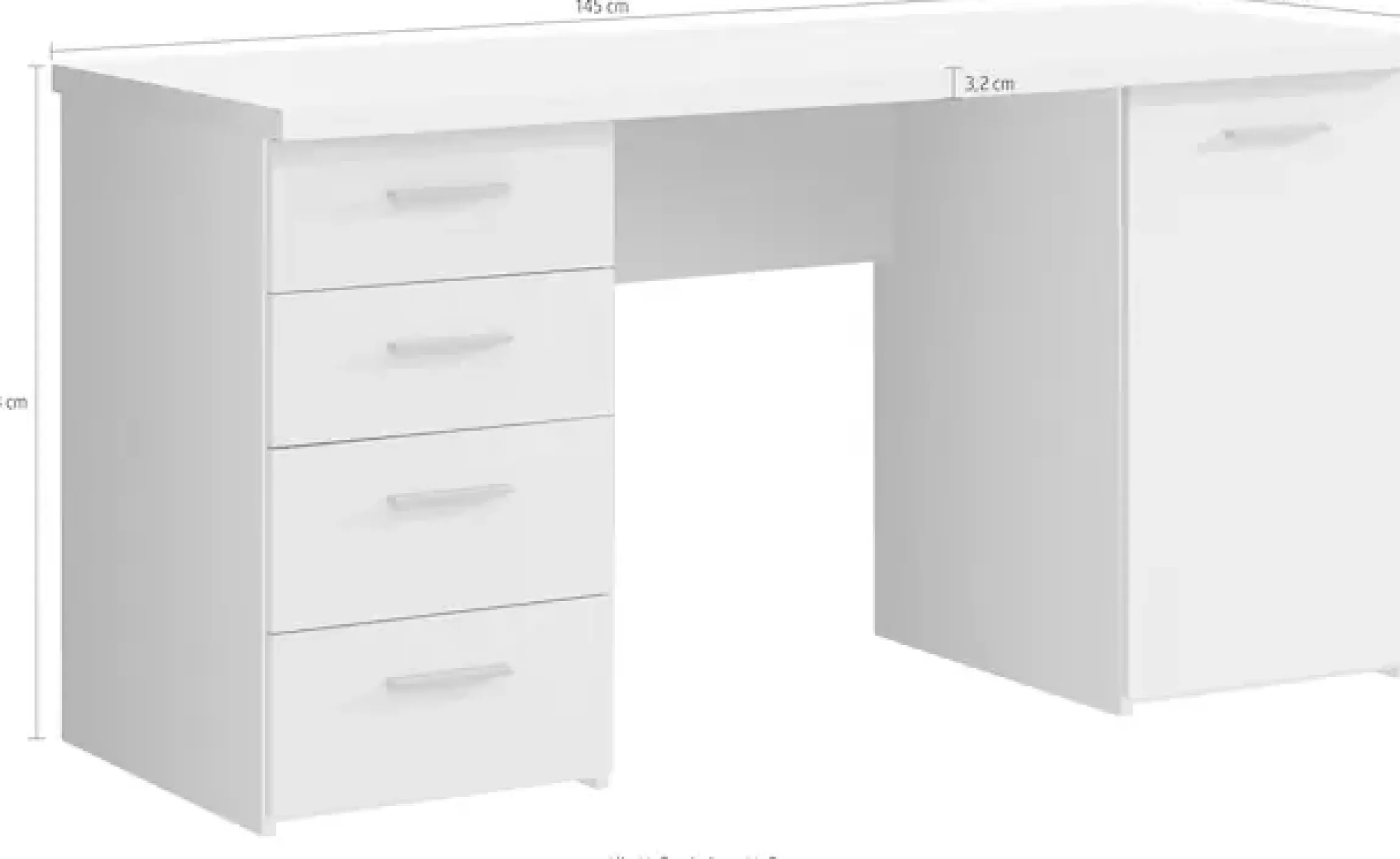FORTE Schreibtisch »Netta« Breite 145 cm, mit Schubladen