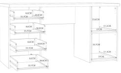 FORTE Schreibtisch »Netta« Breite 145 cm, mit Schubladen