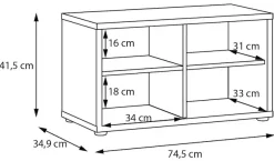FORTE Schuhbank »Alice Springs, Grifflos, 8 Paar Schuhe, Polsterauflage optional« B/H/T 74,5/41,5/34,9 cm, Push to open