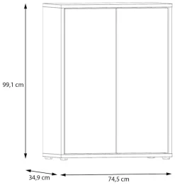 FORTE Schuhschrank »Alice Springs, Schuhschrank, Platz für 15 Paar Schuhe, 2 Türen« B/H/T 74,5/99,1/34,9 cm,Stauraumschrank, Mehrzweckschrank, grifflose Front, Push to open