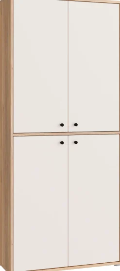 FORTE Schuhschrank Metallgriffe Schwarz, Soft Close, Vollauszug