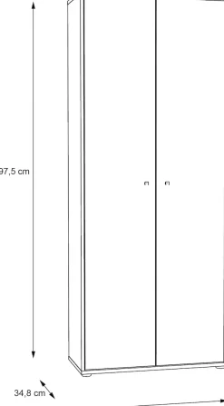 FORTE Schuhschrank »Tempra, Mehrzweckschrank, 2 Türen, Einlegeböden, Höhe 197,5 cm« Breite 73,7 cm