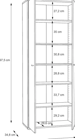 FORTE Schuhschrank »Tempra, Mehrzweckschrank, 2 Türen, Einlegeböden, Höhe 197,5 cm« Breite 73,7 cm