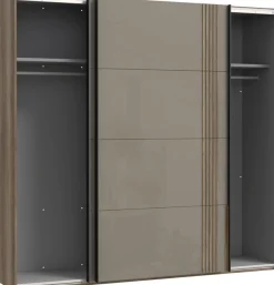 FORTE Schwebetürenschrank Hochglanzfront, Metallgriffleisten