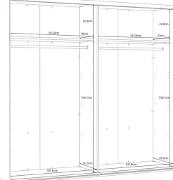 FORTE Schwebetürenschrank Hochglanzfront, Metallgriffleisten