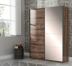 FORTE Schwebetürenschrank »Jacky, mit Spiegelpaneele, Metallgriffe« B/H/T ca: 170/210x61,