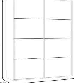 FORTE Schwebetürenschrank »Jacky, mit Spiegelpaneele, Metallgriffe« B/H/T ca: 170/210x61,