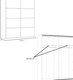 FORTE Schwebetürenschrank »Jacky, mit Spiegelpaneele, Metallgriffe« B/H/T ca: 170/210x61,