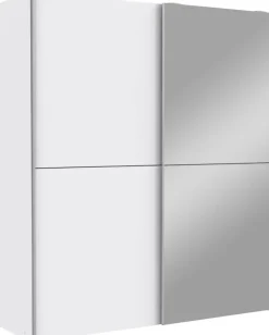FORTE Schwebetürenschrank »"White Kiss",Made in Europe, ideal für kleine Räume« B/H/T ca. 170x190x61cm,mit Spiegel und 2 Schiebetüren