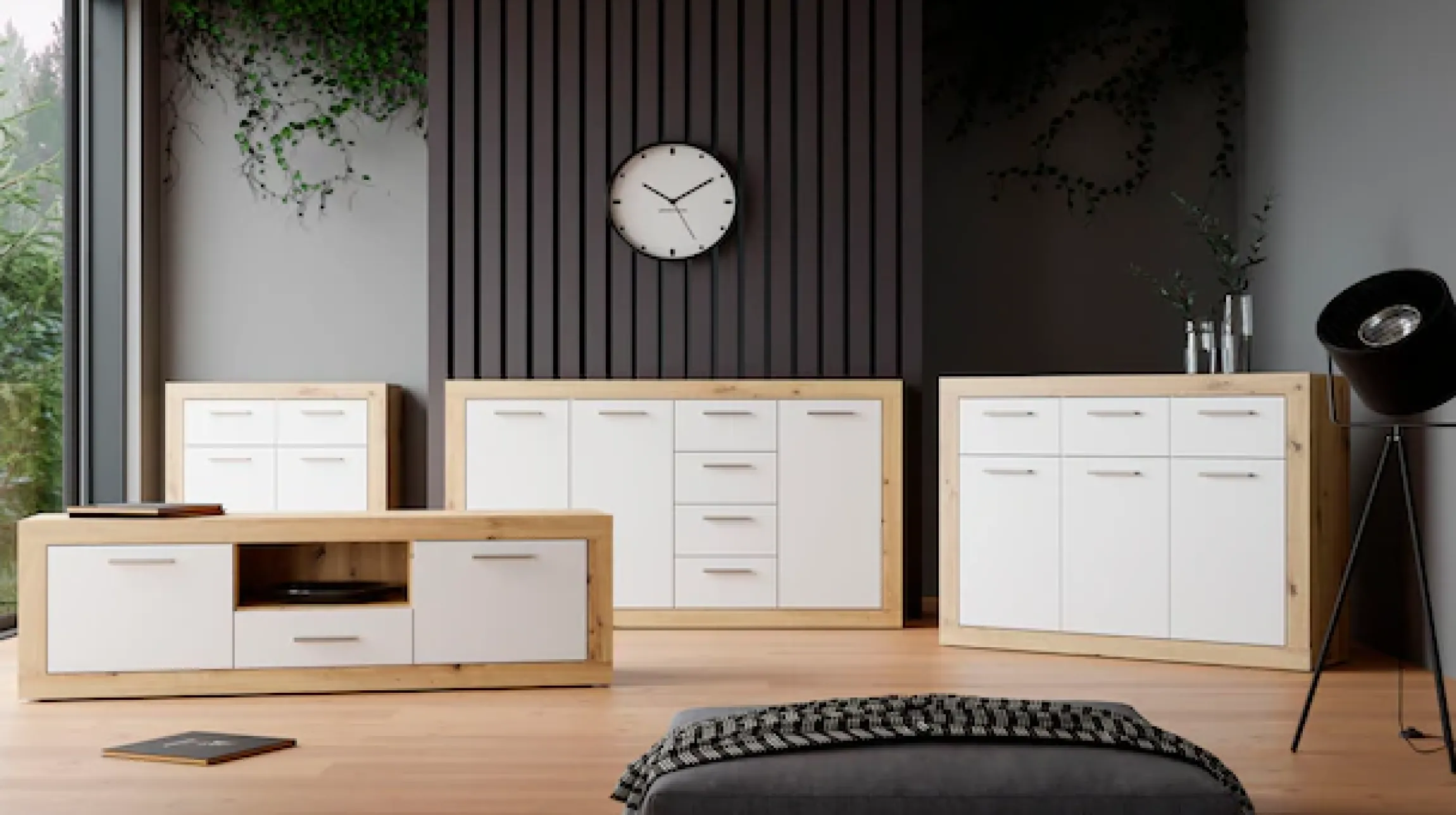 FORTE Sideboard »Baccio« Breite 153 cm, Höhe 92 cm, 3 Türen und 4 Schubkästen