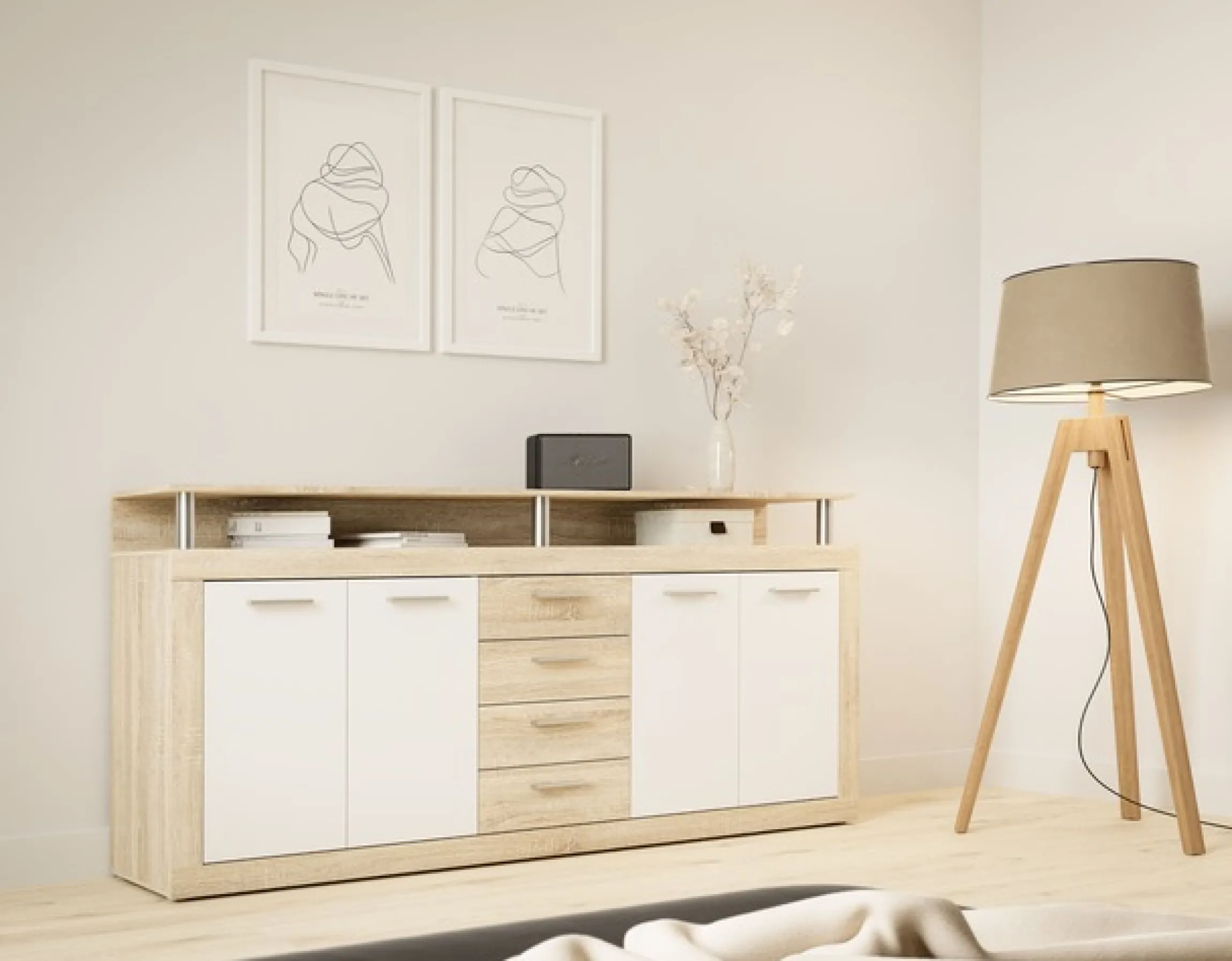FORTE Sideboard B/H/T 197,5/94,4/36,3 cm, viel Stauraum