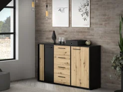FORTE Sideboard »Cardigan« Sideboard, 2 farbig, Stauraum, Schubkasten , Soft Close,Breite 142,6cm