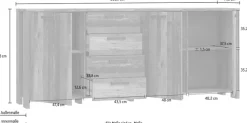 FORTE Sideboard »Clif« Breite ca. 206 cm