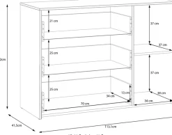 FORTE Sideboard »Culgoa« Sideboard, 3 Schubkästen, 1 Türe viel Staraum pflegeleichtes Dekor