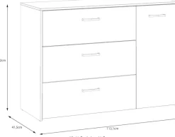 FORTE Sideboard »Culgoa« Sideboard, 3 Schubkästen, 1 Türe viel Staraum pflegeleichtes Dekor