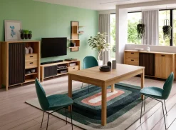 FORTE Sideboard »Jytana« Breite 174,8 cm, Tür mit Lamellenoptik, Mauvella Eiche / Schwarz