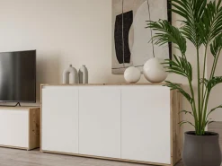 FORTE Sideboard »Kommode groß Breite ca 152 cm« B/H/T 152,3/78,5/42 cm,grifflose Front, viel Stauraum,