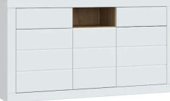 FORTE Sideboard »Lefkadas, Breite 170,7, Höhe 93,5cm« Sideboard, viel Platz, Push to open, Grifflos, breite Rahmenoptik