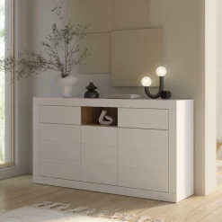 FORTE Sideboard »Lefkadas, Breite 170,7, Höhe 93,5cm« Sideboard, viel Platz, Push to open, Grifflos, breite Rahmenoptik