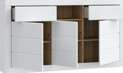 FORTE Sideboard »Lefkadas, Breite 170,7, Höhe 93,5cm« Sideboard, viel Platz, Push to open, Grifflos, breite Rahmenoptik
