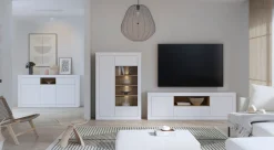 FORTE Sideboard »Lefkadas, Breite 170,7, Höhe 93,5cm« Sideboard, viel Platz, Push to open, Grifflos, breite Rahmenoptik