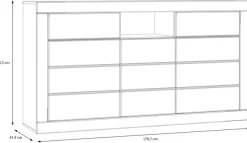 FORTE Sideboard »Lefkadas, Breite 170,7, Höhe 93,5cm« Sideboard, viel Platz, Push to open, Grifflos, breite Rahmenoptik