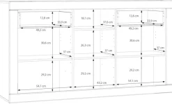 FORTE Sideboard »Lefkadas, Breite 170,7, Höhe 93,5cm« Sideboard, viel Platz, Push to open, Grifflos, breite Rahmenoptik