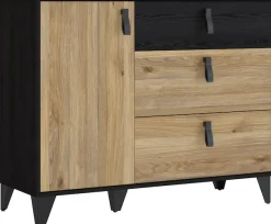 FORTE Sideboard »Lya« Sideboard 3 Schubkästen, 1 Tür, Stauraum, Griffschlaufen