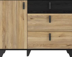 FORTE Sideboard »Lya« Sideboard 3 Schubkästen, 1 Tür, Stauraum, Griffschlaufen