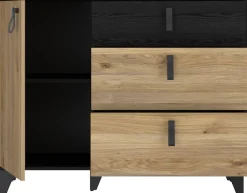 FORTE Sideboard »Lya« Sideboard 3 Schubkästen, 1 Tür, Stauraum, Griffschlaufen